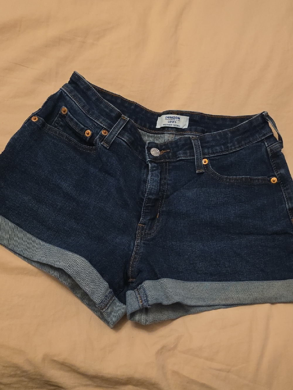 Levi's Dark Indigo Roll-Cuff Denim Shorts